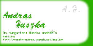 andras huszka business card